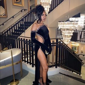 Thigh high slit maxi dress